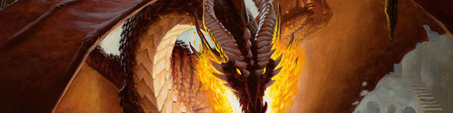 A red dragon prepares to breath fire.