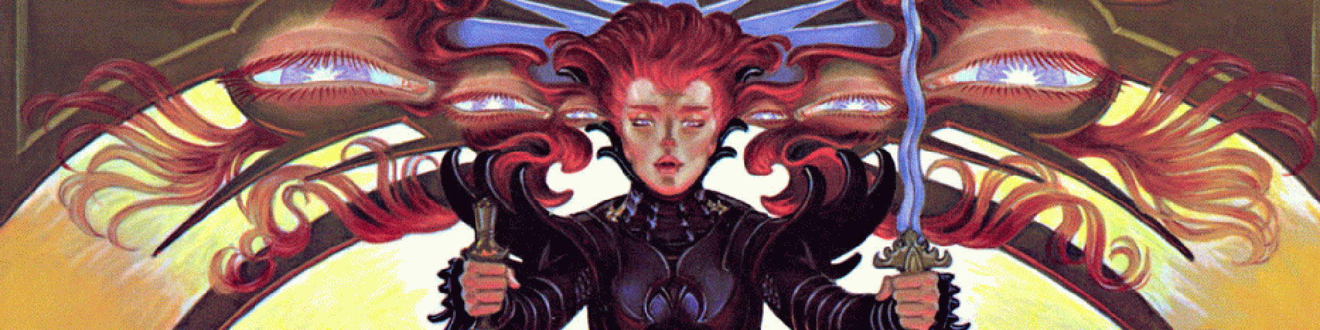 A close-up view of an Amberite from the Amber Diceless RPG cover.
