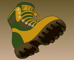 A large cartoon boot with the words "Fear the Boot" RPG Podcast