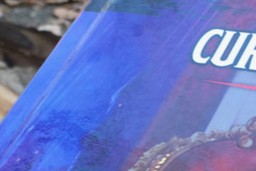 A close up view of the Curse of Straud cover, with a camp fire visible to the left side of the picture.