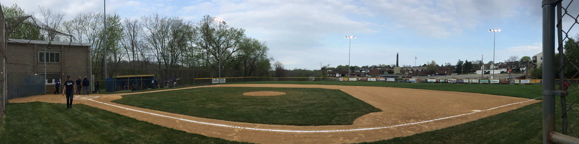 A baseball field in early spring.