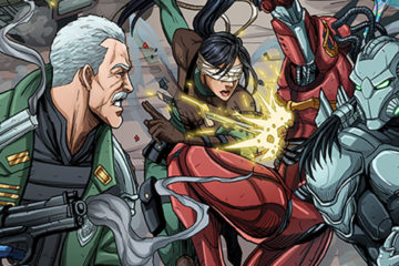 Heroes and villains fight on a chaotic, G.I. Joe-like battlefield.