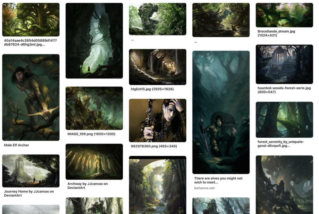 A collection of fey-inspired wilderness photos and illustrations.