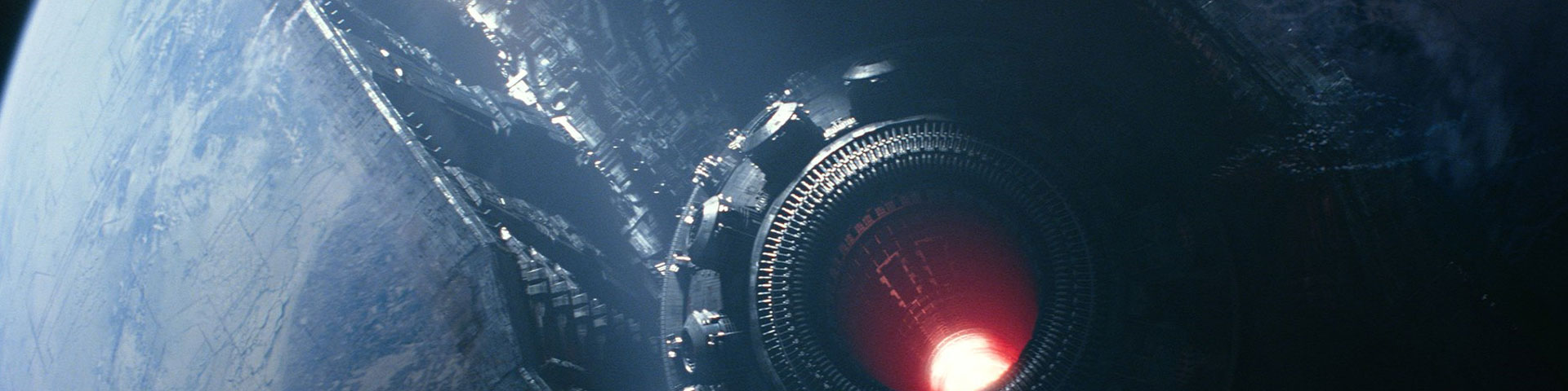 A close up of the cannon aperture of the planet-sized Starkiller Base.