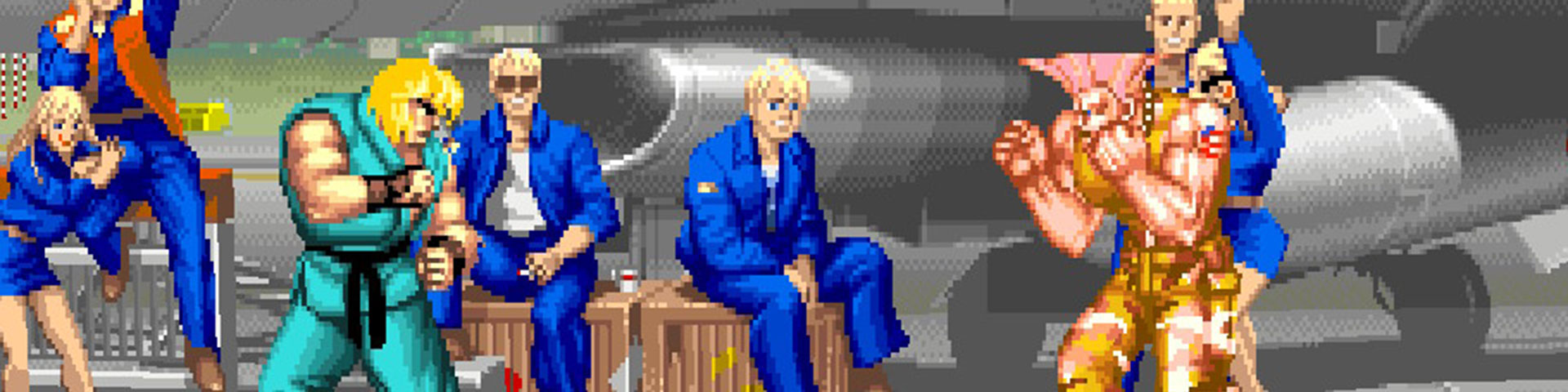 Two combatants face off against each other in Street Fighter II