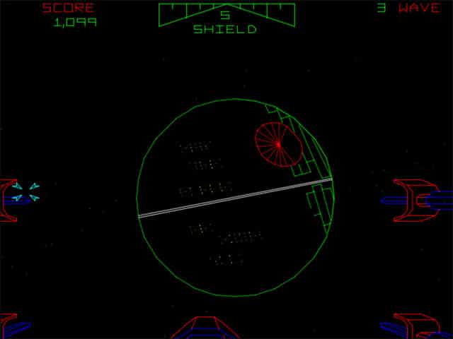 A vector graphic version of the Death Star from Star Wars Arcade.