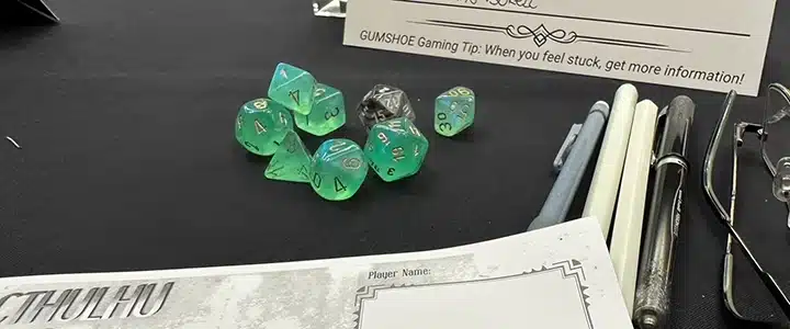 A set of green glow-in-the-dark dice.